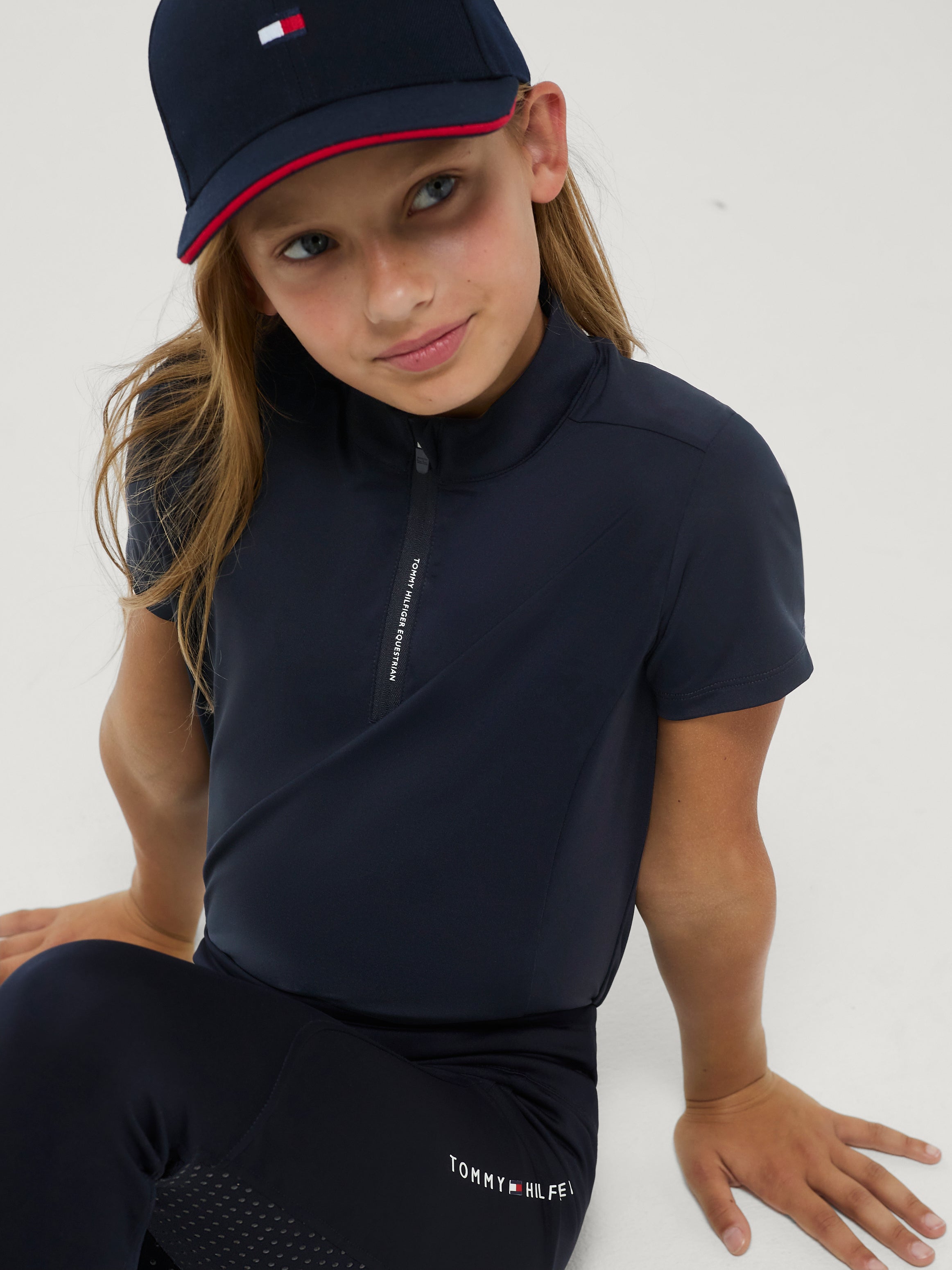 Palma 1/4 Zip Training Top Young Rider DESERT SKY