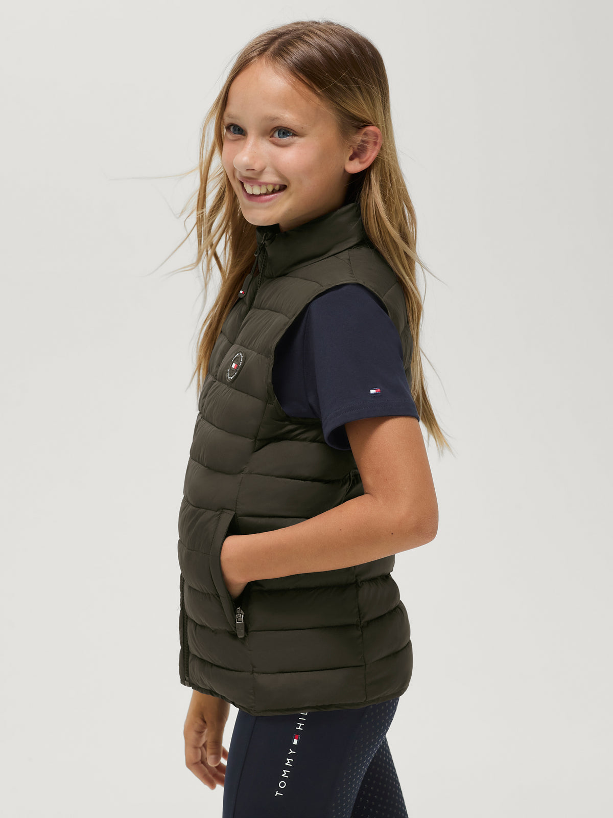 Serano Quilted Vest Young Rider CAMO GREEN