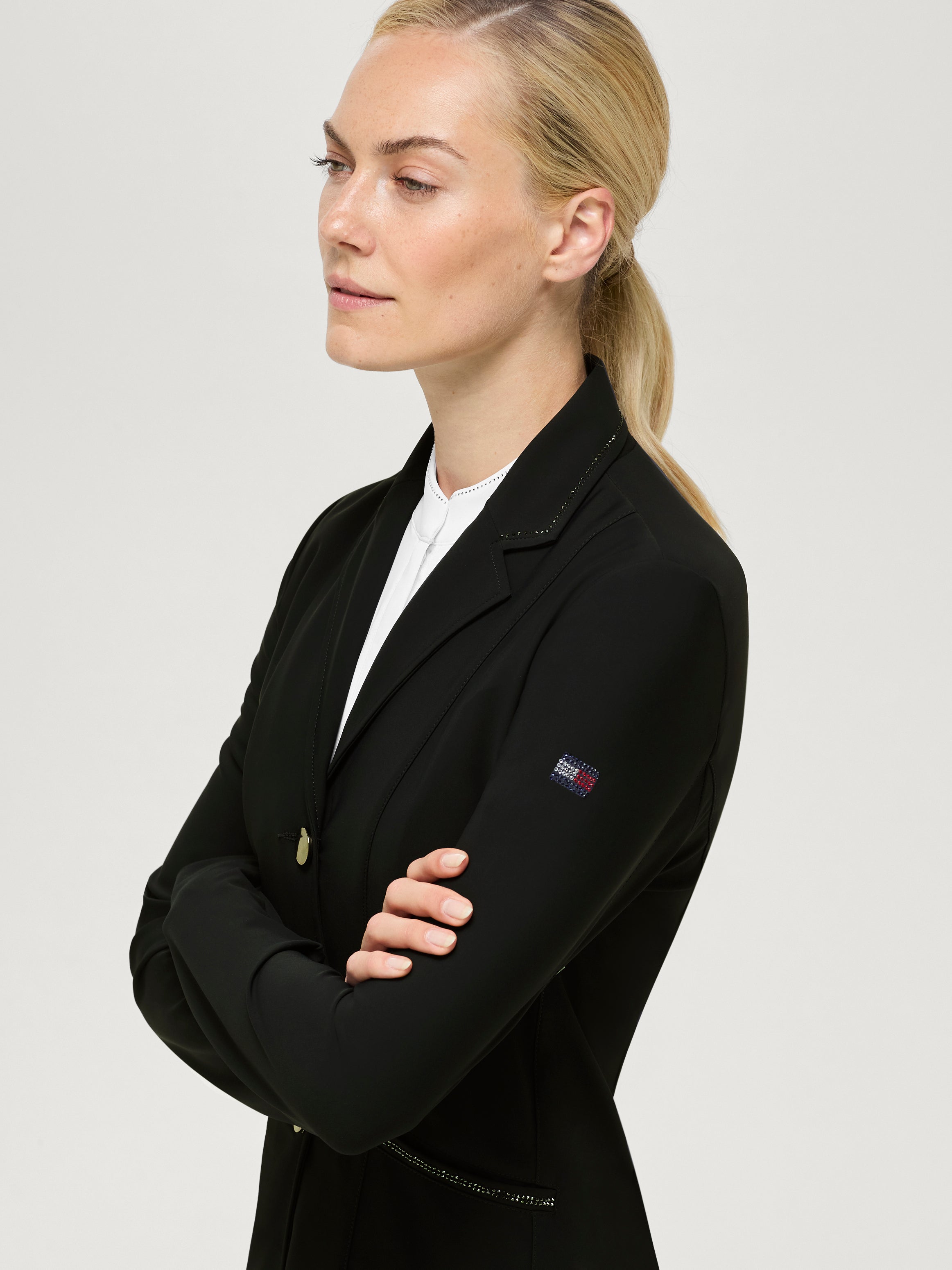 Costa Rhinestone Show Jacket BLACK