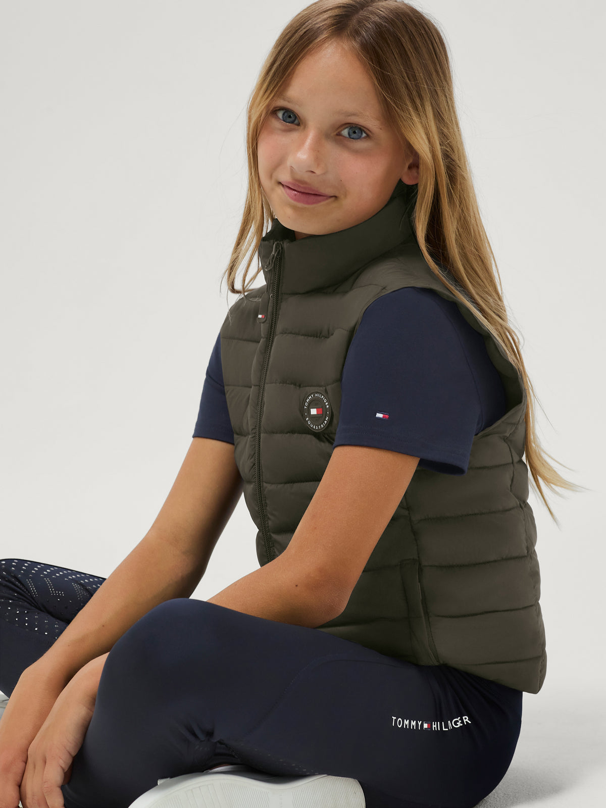 Serano Quilted Vest Young Rider CAMO GREEN