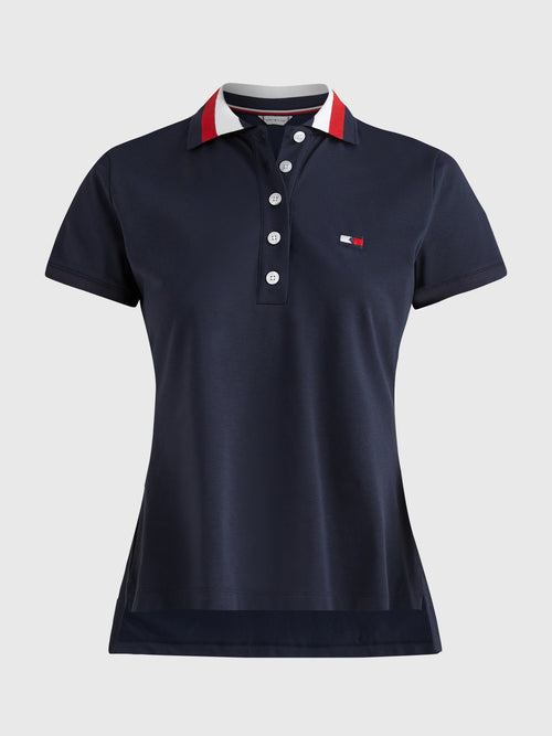 Ribbon SKY Equestrian Style collar DESERT Poloshirt Tommy UK – tipped
